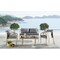 Alaterre Furniture Windham All-Weather Wicker Outdoor 42"L Coffee Table with Glass Top AWWA03AA - alternate 2